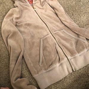 Tan Juicy Couture Jacket with Rhinestone Zipper